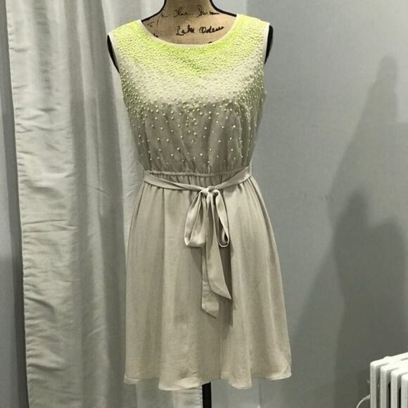 Ann Taylor Loft light green dress size SP sequin sleeveless - Picture 6 of 6